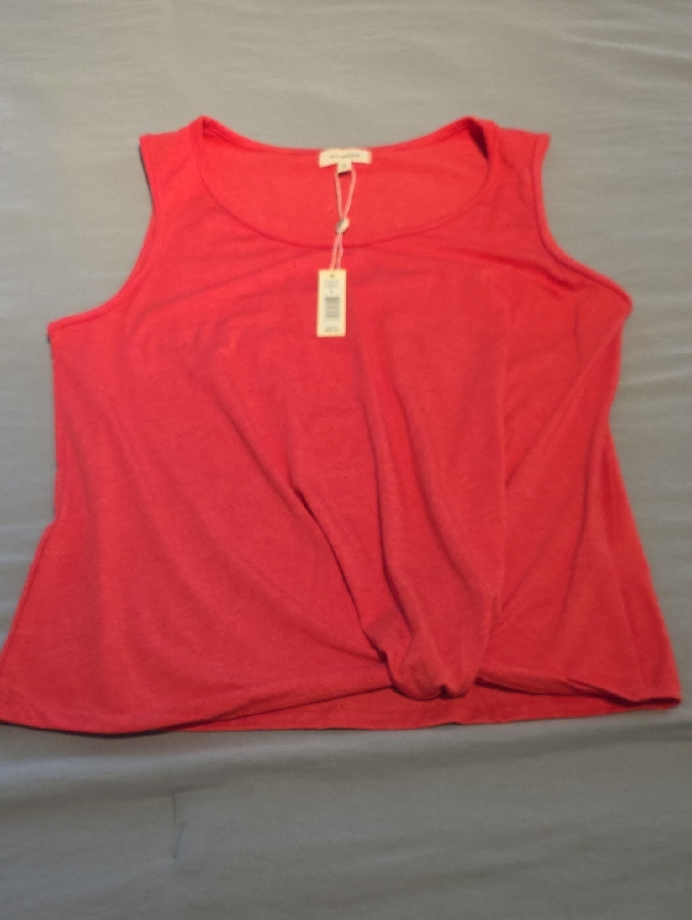 Max Studio Coral Twist-Front Tank Top